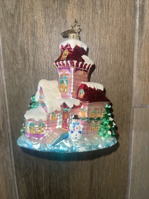 Christopher Radko Midnight Magic Glass Christmas Tree House Ornament