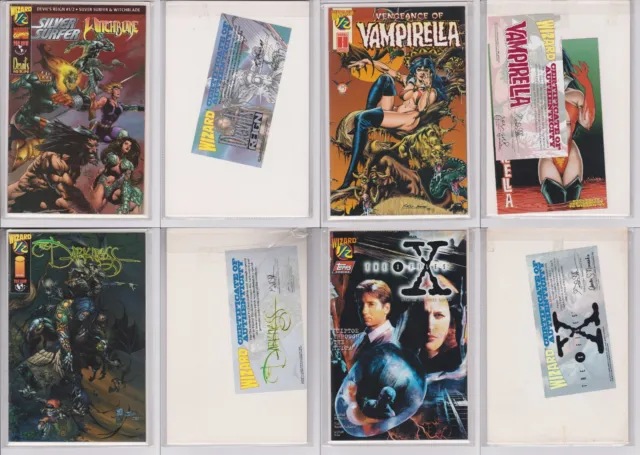 Wizard 1/2 4 Comic lot Witchblade, Silver Surfer, Darkness, X Files Vampirella