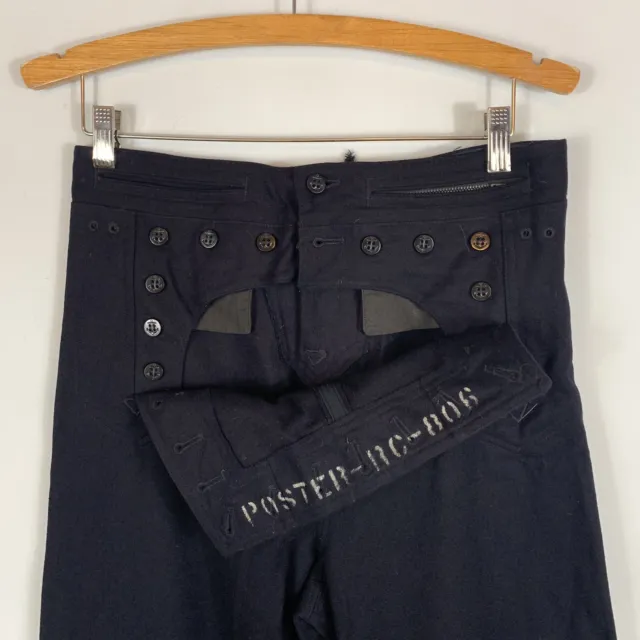 VTG 1940'S NAVAL Clothing Factory Pants Mens Blue Wool US Navy Sailor ...