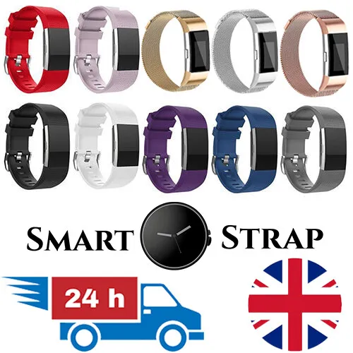 LUXURY Watch Strap for Fitbit Charge 2 Replacement Band Milanese Silicone UK