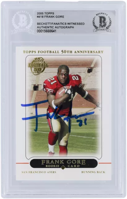 Autographed Frank Gore 49ers Football Slabbed Rookie Card