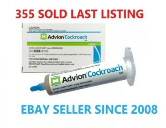 Genuine Syngenta Advion Cockroach gel x 4 tubes 30g NEW FRESH STOCK