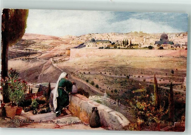 39829413 - Jerusalem Oilette Serie I. Tucks und Sons Nr. 7308 Tracht Blick vom
