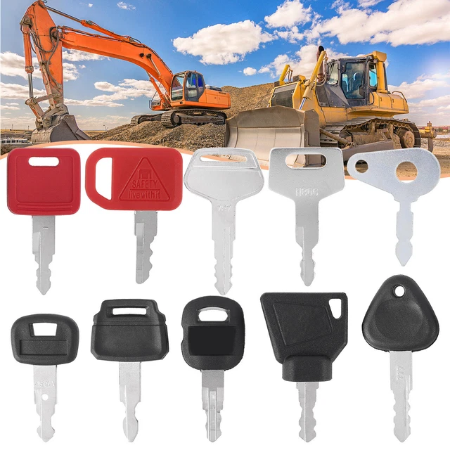 10 Keys Heavy Equipment Key Set Construction Ignition Key Set Master Key LiUIJ