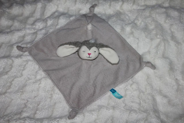 Doudou Lief Lapin Plat Carre Gris  Blanc Dormeur 4 Noeuds Com Neuf