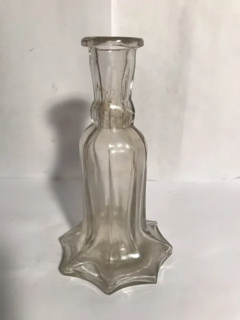 Antique Mold Blown Bottle With Squash Blossom Base EAPG