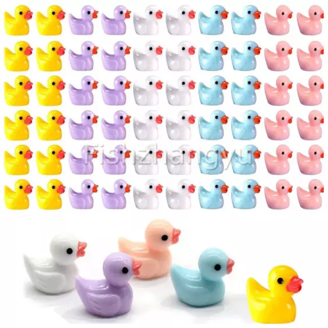 50/100X Mini Tiny Ducks Resin Ducks Christmas Birthday Party Home Decor OZ 3