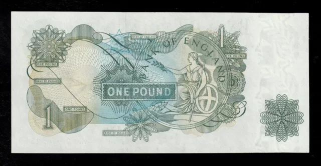 🇬🇧 UK,Great Britain £ 1 Pound 1960-1977 QEII Pick-374g UNC *** Banknote 2