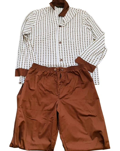 Camicia da notte vintage in pigiama San Michele taglia M retrò poliestere fondo manica lunga