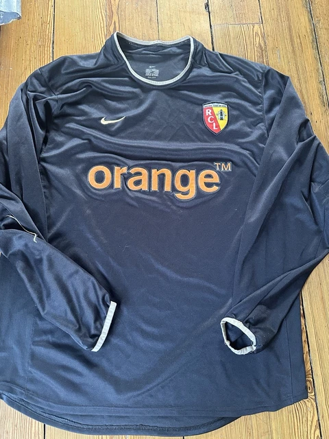 RC LENS 2002/03 Third Away Nike Orange Long Sleeve Football Shirt