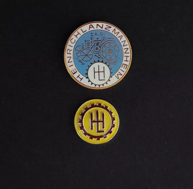 2er SET: PIN/Anstecker:  HEINRICH LANZ MANNHEIM,  Logo HL (Oldtimer Trecker)