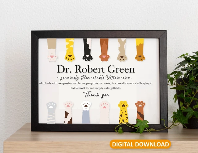 Personalized Veterinarian Name Sign Custom Veterinary Clinic Vet Gift Door Name