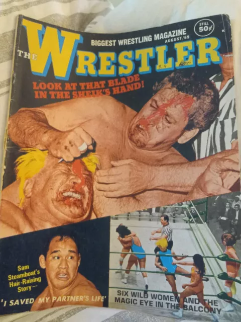 exc Wrestling Magazine WWWF NWA 1969 Ladies AWA Sheik Blassie Funk WWWF NWA Ads