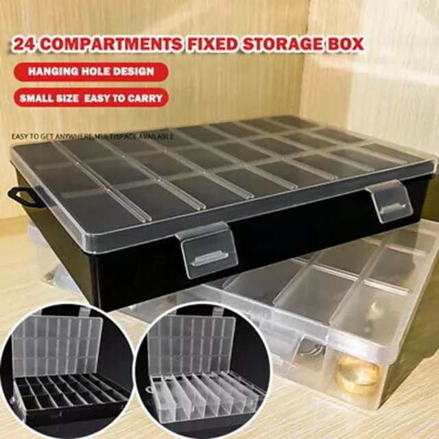 Compartment Organiser Box Transparent 18 Fixed Good Quality Hard