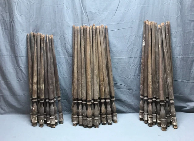 Lot of 53 Antique Vintage 2X27 Turned Wood Staircase Spindles Old 1867-22B