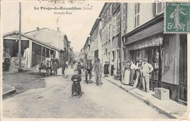 CPA 38 TOLL DE ROUSSILLON LARGE RUE (animated cpa not common