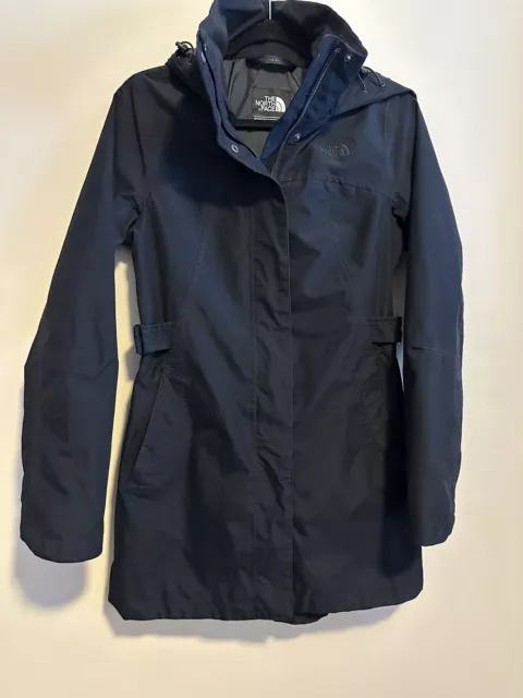 The North Face Laney Trench Coat Womens Small Black Belted Insulated