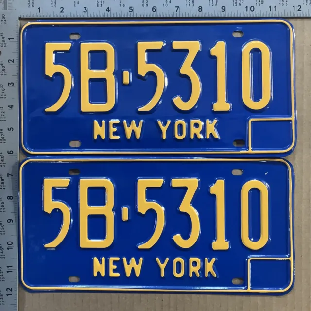 1968 New York license plate pair 5B 5310 YOM DMV Erie Ford Chevy Dodge 13615