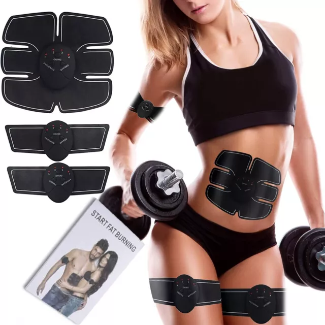8Pack EMS Abdominal Muscle Toning Trainer ABS Stimulator Toner Fitness Belt Set