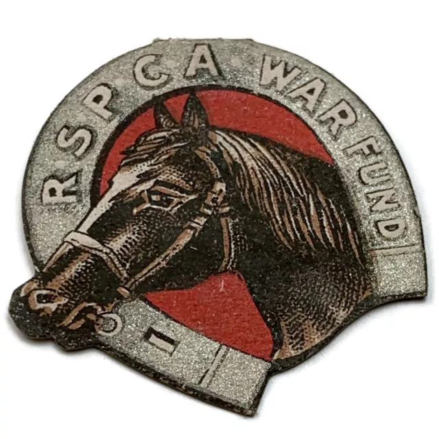 WW1 Flag Day Fundraising Pin Badge RSPCA Fund for Sick & Wounded War Horses 2