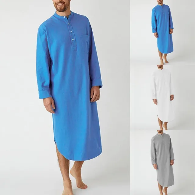 Uomo Mussulmano Vestaglia Abiti Camicia Tinta Unita 1 Abbigliamento Islamico