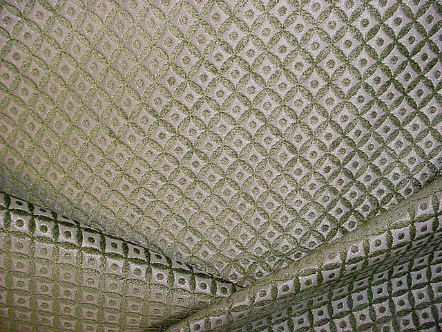 3Y Kravet Lee Jofa Green Silver Diamond Lattice Drapery Upholstery Fabric