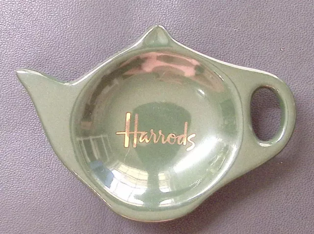 Vintage Harrods Department Store London Teapot Shaped Ashtray Trinket Dish Promo