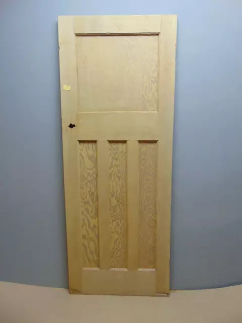 Door 1930's 4 Panel Pine Wooden 30" x 77  1/4" Internal  ref 171D