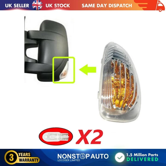 thumbnail image 2 of MYS Pair Of Side Marker Lamp Lenses With Bulb Holders & Bulbs For Vauxhall Movano B 2 of 6