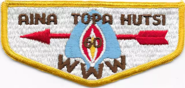 S5a ? Aina Topa Hutsi Lodge 60 30mm - F R/E Thick Letters Boy Scouts of America