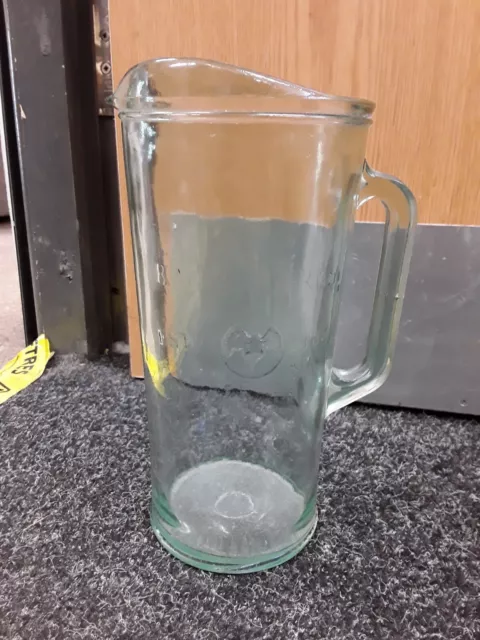 Bacardi Rum Glass Jug Pitcher Bat Motif with 3 Embossed Cocktail Recipes