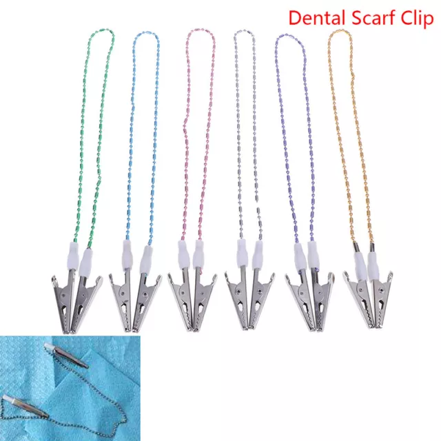 Dental Bib Clip Scarf Clip Napkin Holders Dental Aprons Pad Bib Clip Beads C.Q1