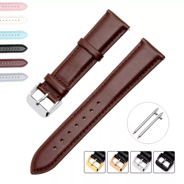 New Quick Release Genuine Leather Watch Strap Band 12 14 16 17 18 19 20 21 22mm