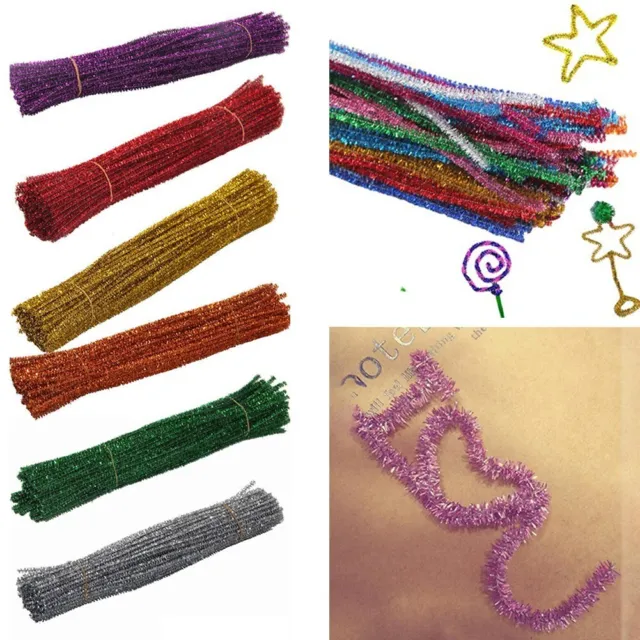 Colorful Tinsel Chenille Craft Stems for Creative Craft Projects 100pcs