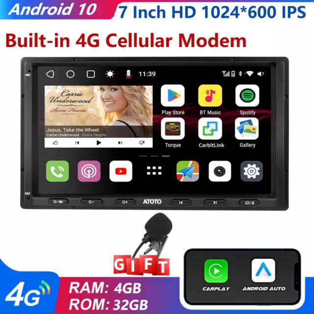 ATOTO S8 MS 7” Android Car Stereo 4G LTE 4GB+32GB GPS Tracking Wireless CarPlay