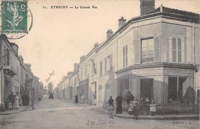 Cpa 91 Etrechy / La Grande Rue / Boulangerie