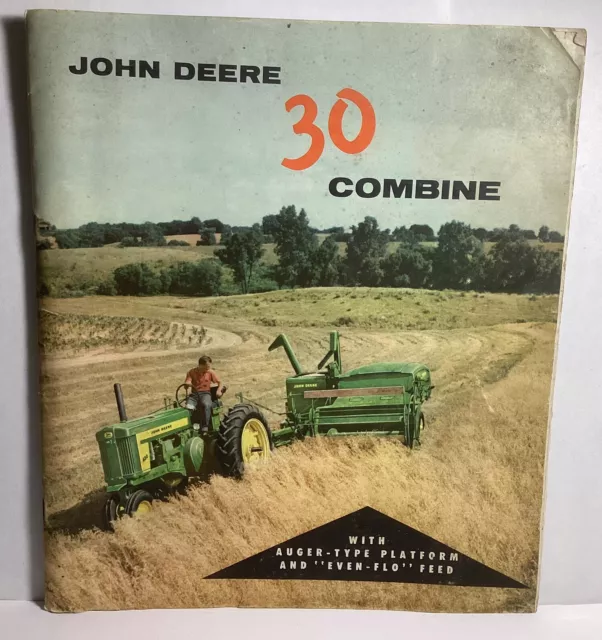 VTG 1958 John Deere 30 Combine Tractors Sales Catalog Brochure Farm Implements