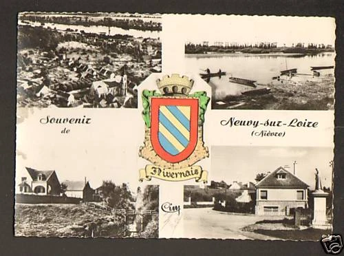 NEUVY-sur-LOIRE (58) VILLAS & PECHEUR en bord de LOIRE en 1963