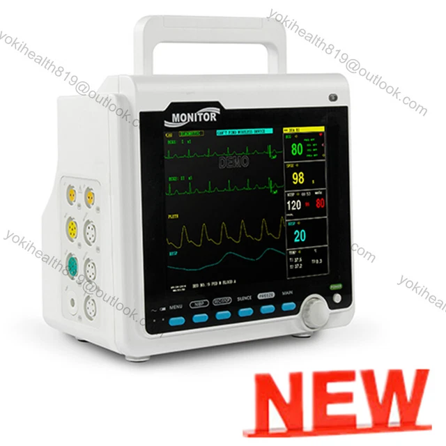 PORTABLE ICU VITAL Signs Patient Monitor 8"Multi-parameter Sidestream ...