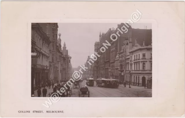 RP Trams in Collins Street Melbourne Victoria Australia c1910