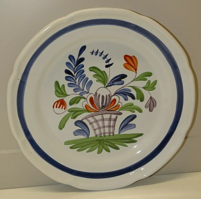 *ASSIETTE CERAMIQUE XXe décor CENTRAL REGIONAL PANIER FLEURI goût XVIIIe déco D