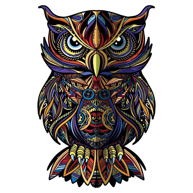 Owl Shaped Jigsaw Puzzle Intellectual Educational Adults Children Wood DIY Craft
