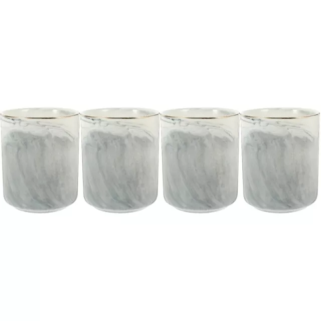 4 Pieces Multi-function Makeup Holder Brush Container Hair Pattern Marble