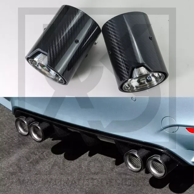 2 x BMW M2/M3/M4/M5 MP Chrome Carbon Fibre Exhaust Tips (F87/F80/F82/F83/F10)