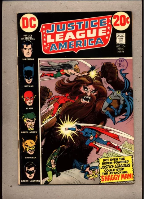 Justice League Of America #104_Feb 1973_Vg Minus_Batman_Superman_Hawkman_Flash!