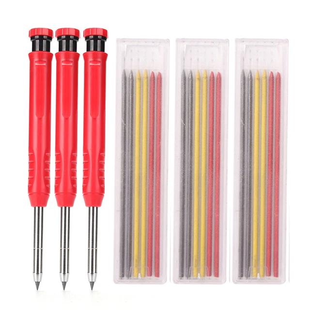 3pcs sólido carpintero lápiz conjunto mecánico carpintería herramienta de marcad