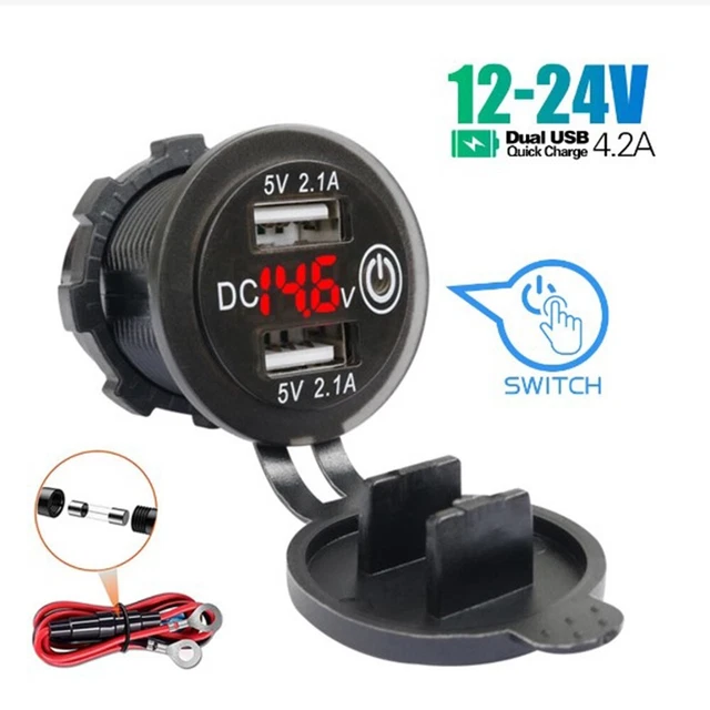 Voltmetro caricatore auto duale alta qualità multifunzione 12-24 V