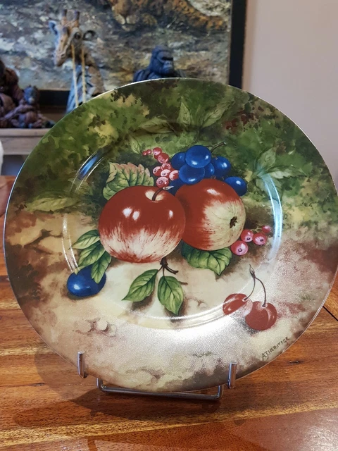 Fabuleuse Assiette porcelaine Manufacture La Reine Limoges Fruits Héritage
