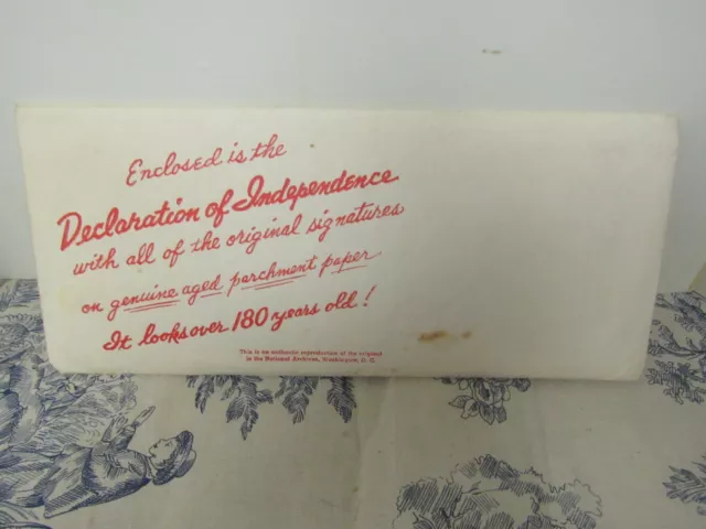 Vtg. US Declaration of Independence Souvenir Parchment