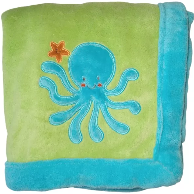 Little Bedding By NoJo Green Octopus Star Fish Baby Blanket Blue Soft Ocean LN Little Bedding By NoJo Green Octopus Star Fish Baby Blanket Blue Soft Ocean LN